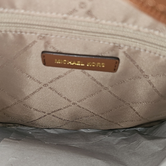 Michael Kors Cream Logo-Print Tote with Brown Trim - Picture 3 of 8